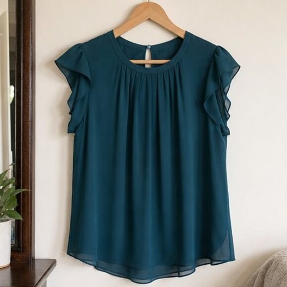 None Tops - Blue Wrap Blouse